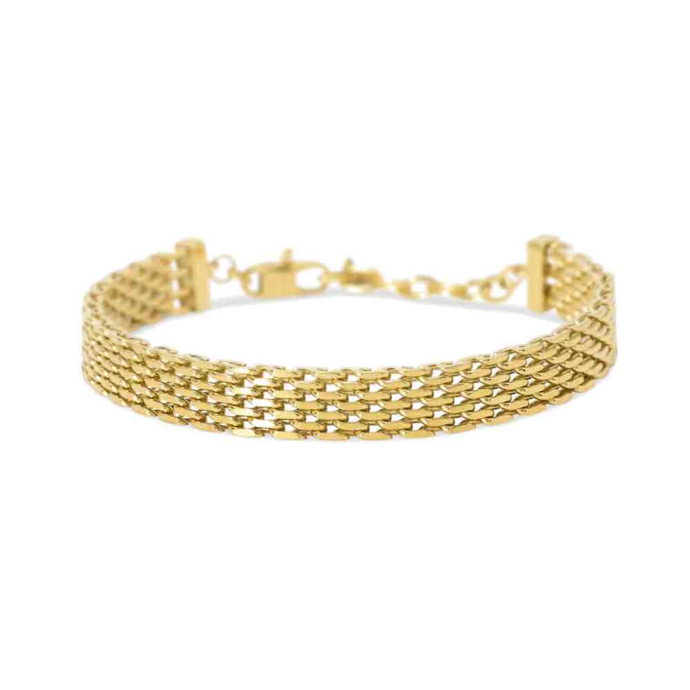 Bracciale regolabile dorato con catena mesh Style 72 831253 Kidult