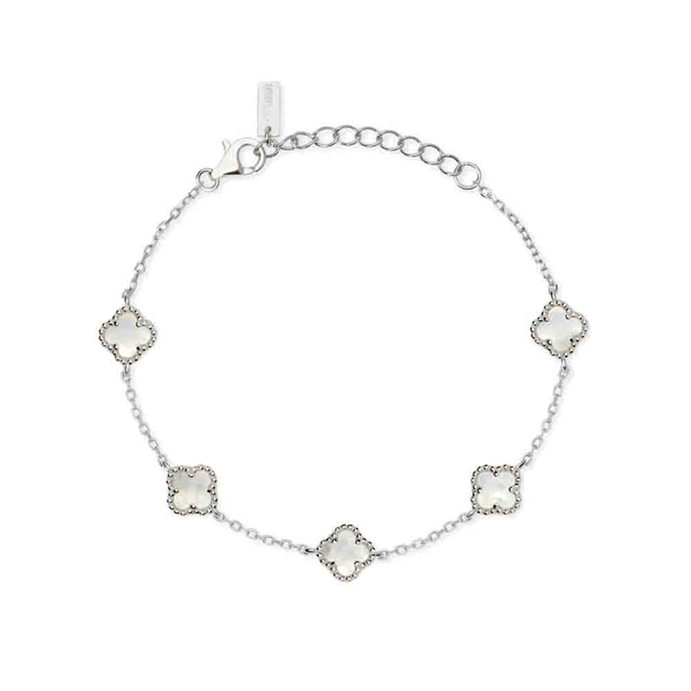 Bracciale tennis con fiori in zirconi bianchi Mabina Gioielli