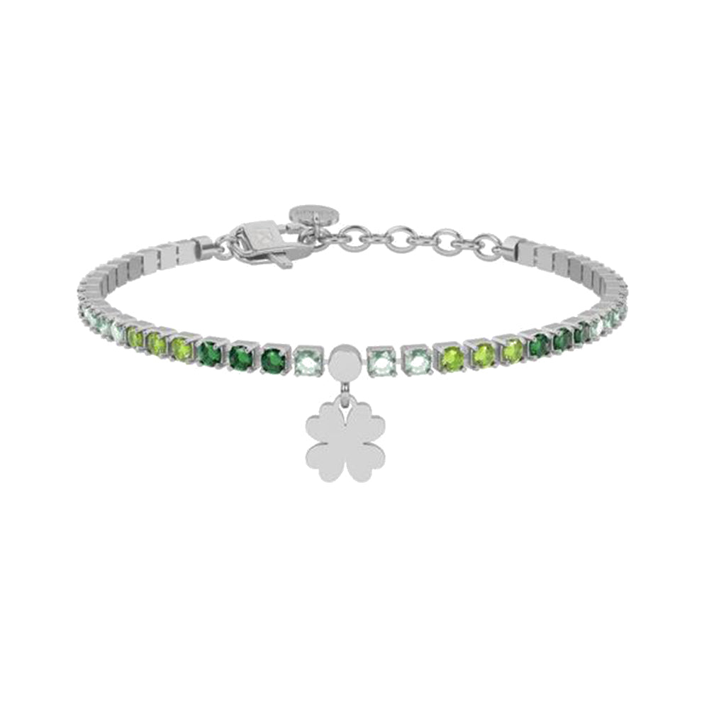 Bracciale tennis verde con quadrifoglio Style 49 732324 Kidult