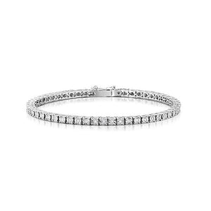 Bracciale Donna Oro Bianco Tennis con Zirconi