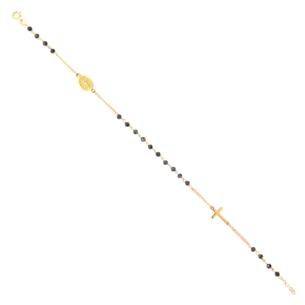 Bracciale Donna Rosario Oro Giallo Pietre Onice