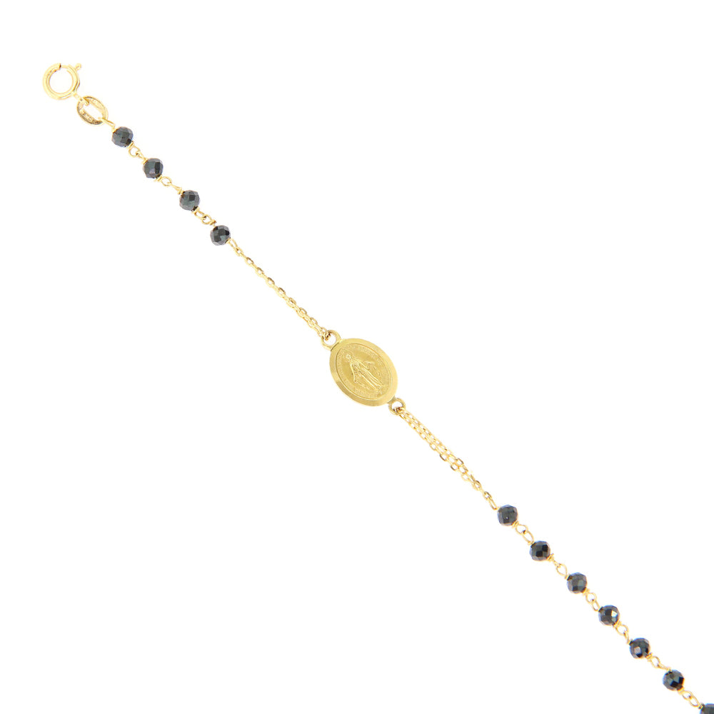 Bracciale Donna Rosario Oro Giallo Pietre Onice