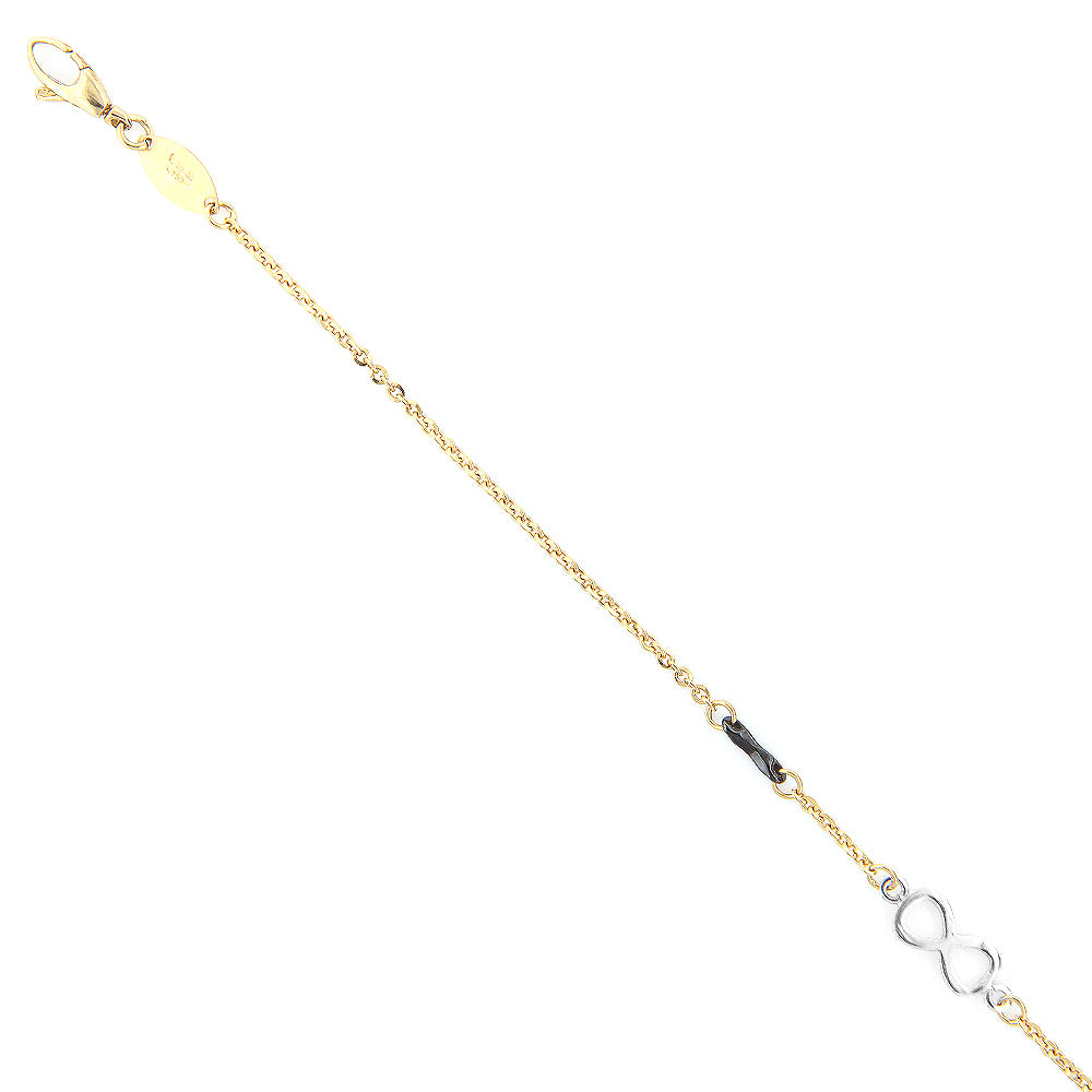 Cupimatch - Bracciale unisex, con simbolo dell’infinito, in pelle ed acciaio inossidabile, da 20 cm, colore Cupimatch - Bracciale unisex, con simbolo dell’infinito, in pelle ed acciaio inossidabile, da 20 cm, colore