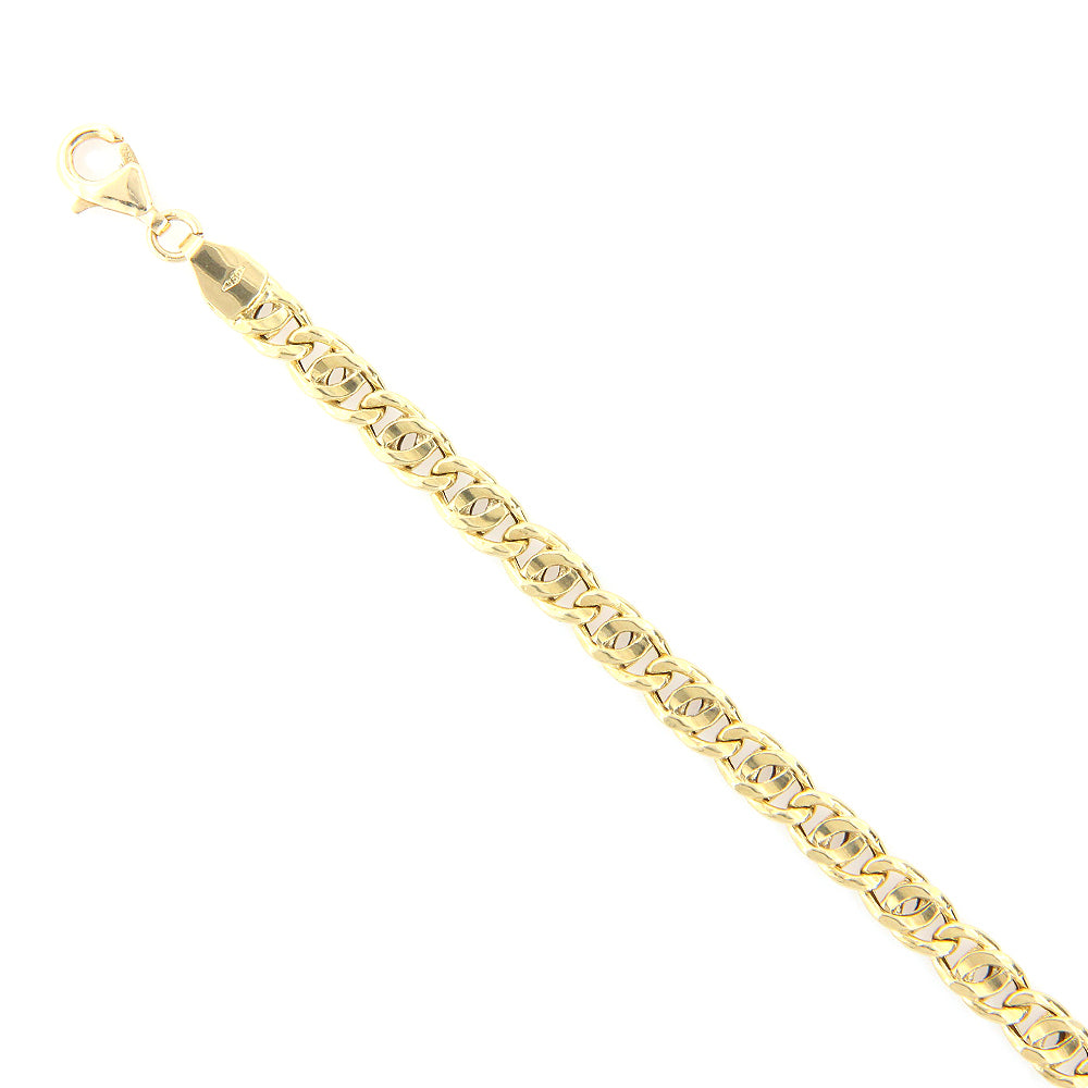 Bracciale Unisex in Oro Maglia Occhio di Pernice Vuoto