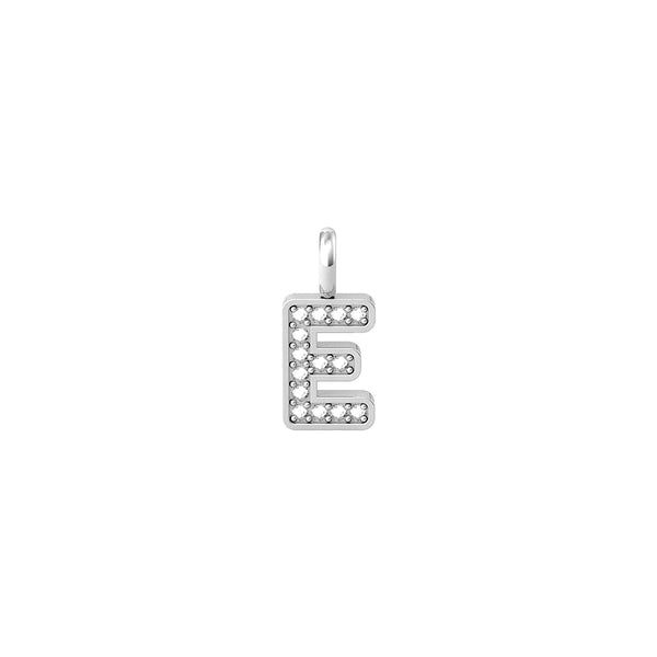 Steel By Design Slanted Crystal Initial Necklac E - Foto 3