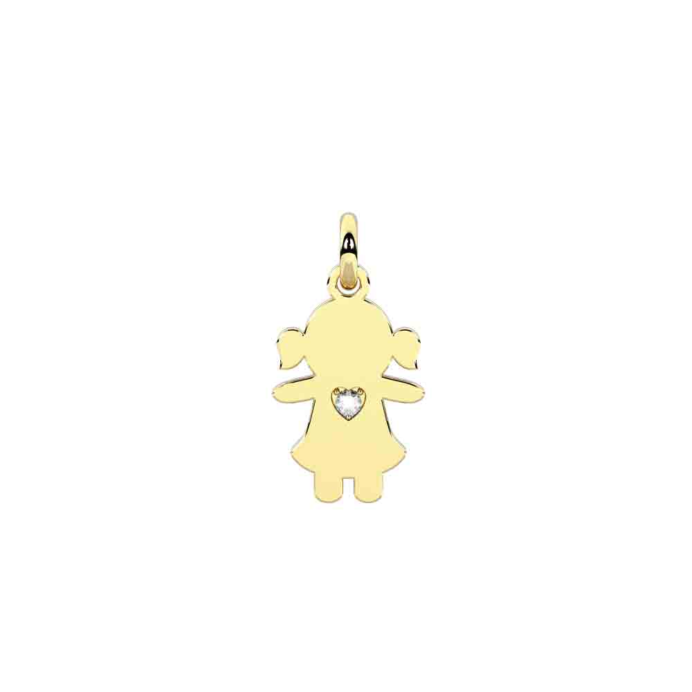 Ciondolo bimba in acciaio gold Componibile By You Symbols 741338 Kidult