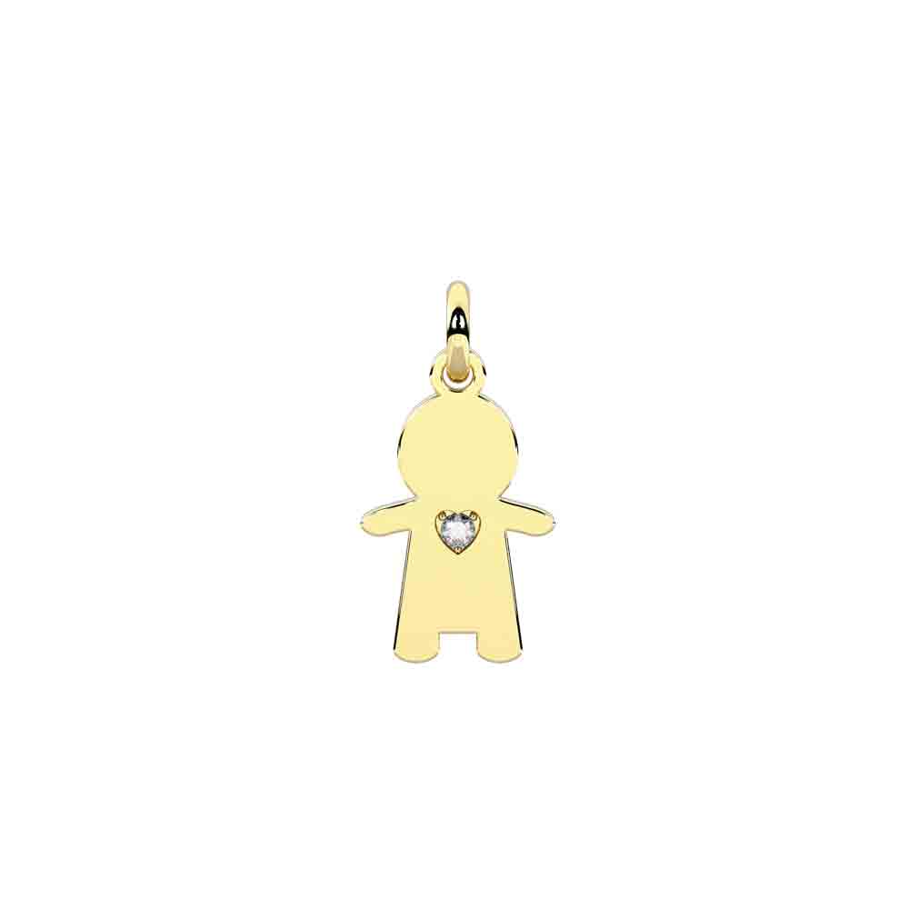 Ciondolo bimbo in acciaio gold Componibile By You Symbols 741336 Kidult