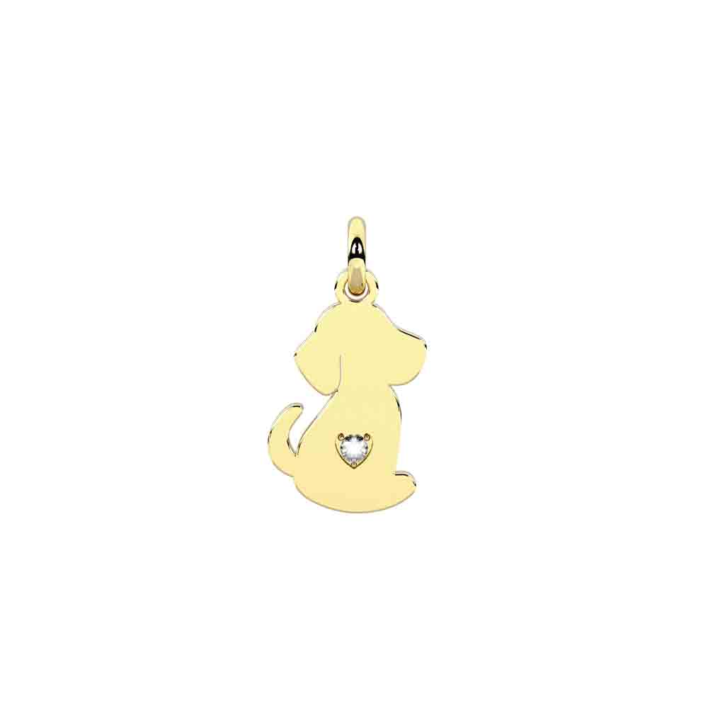 Ciondolo cane in acciaio gold Componibile By You Symbols 741342 Kidult