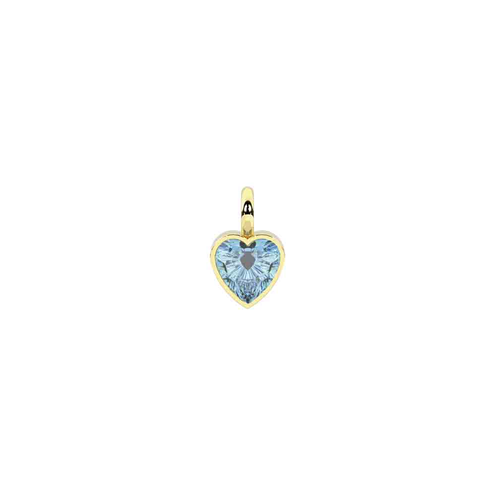 Ciondolo cuore dorato con zircone azzurro Componibile By You 741195 Kidult