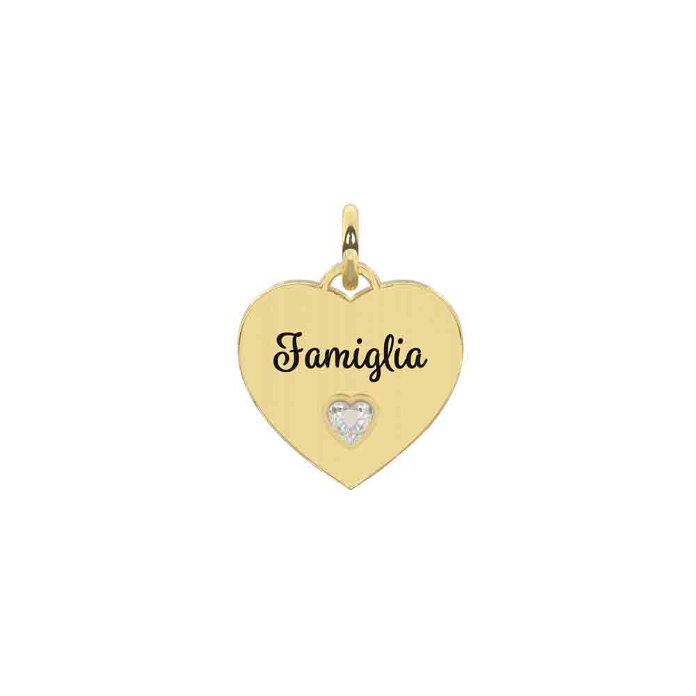 Dolorino Spina per tomba in acciaio inox a forma di cuore con scritta | Wir vermissen