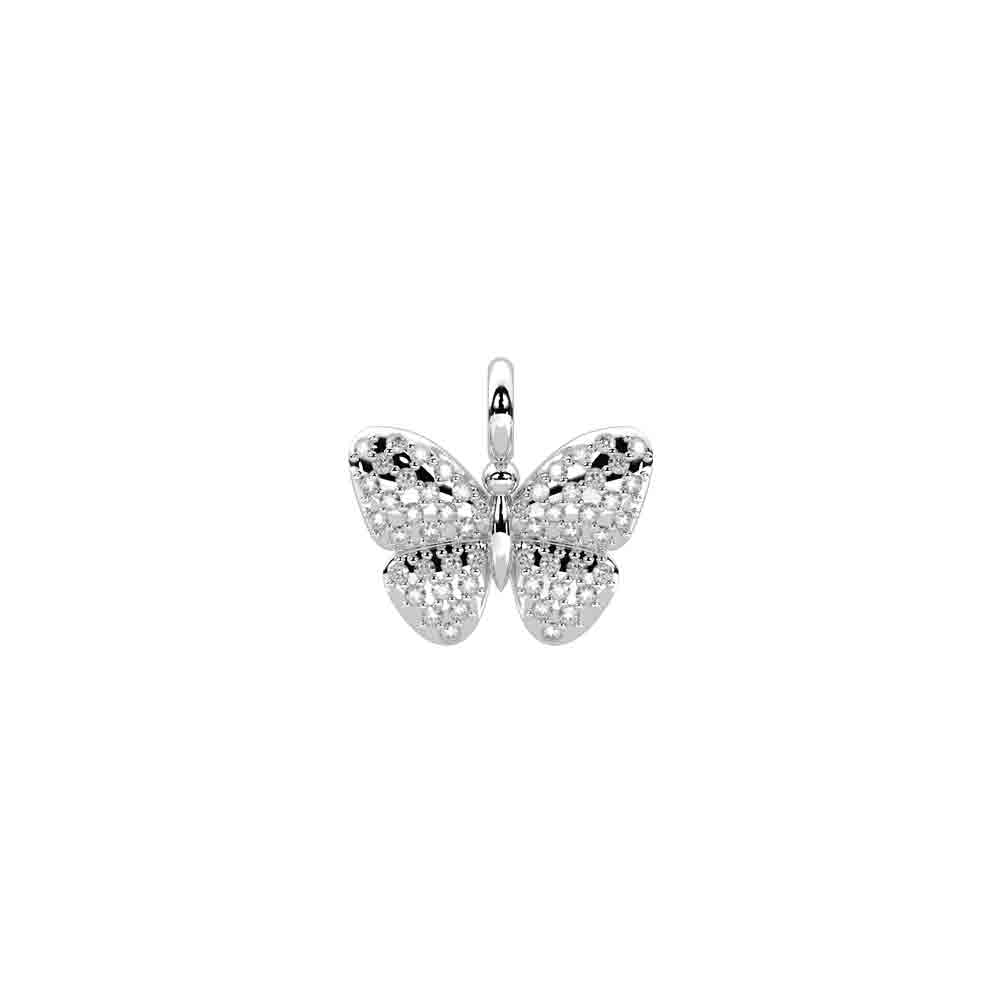 Ciondolo farfalla in acciaio e cristalli bianchi Componibile By You Symbols 741347 Kidult