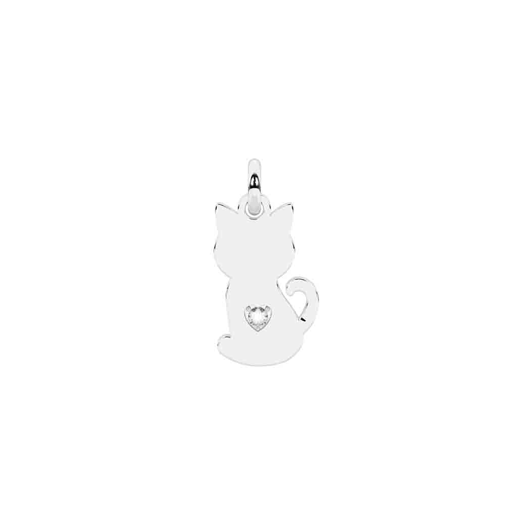Ciondolo gatto in acciaio Componibile By You Symbols 741339 Kidult