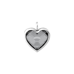 Ciondolo grande a cuore in glass grigio Componibile By You Energy Stone 741091 Kidult