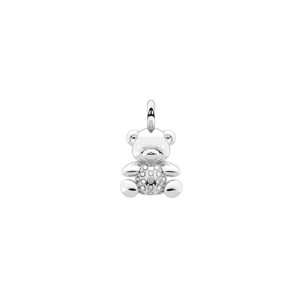 Ciondolo orsetto in acciaio e cristalli Componibile By You Symbols 741350 Kidult