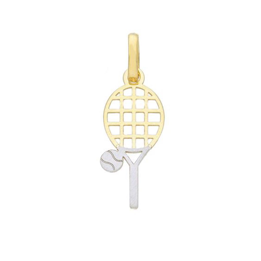 Ciondolo racchetta tennis in Oro Giallo e Bianco
