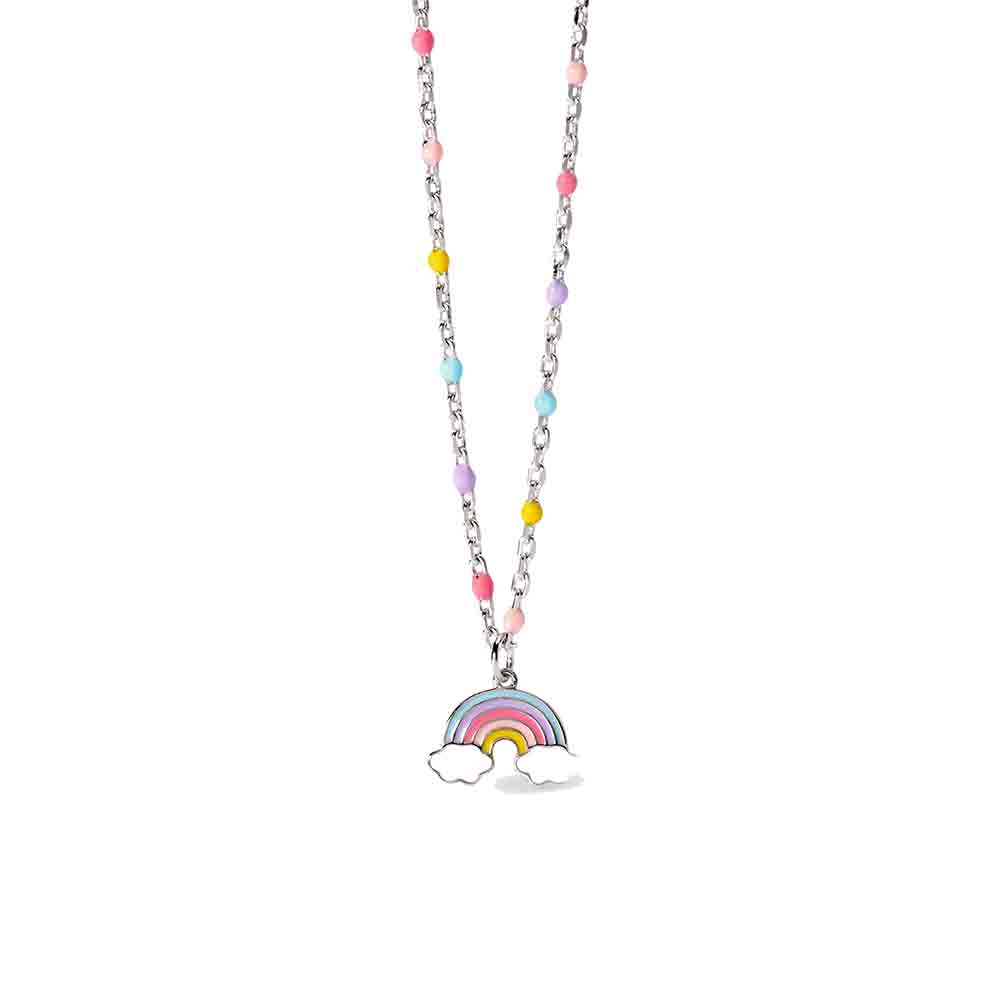 Collana Sirena Per Bambine E Ragazze – Ciondolo Con Cristallo Arcobaleno, Lunghezza 48 Cm, Lega E Cristallo, Regalo Magico Compleanno