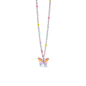 Collana Bambina in Argento con farfallina smaltata Mabina Gioielli