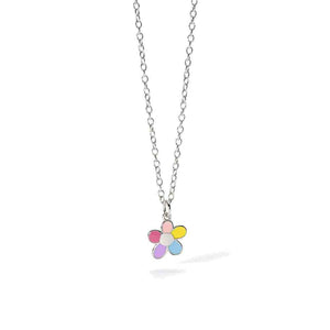 Collana Bambina in Argento con fiorellino smaltato Mabina Gioielli