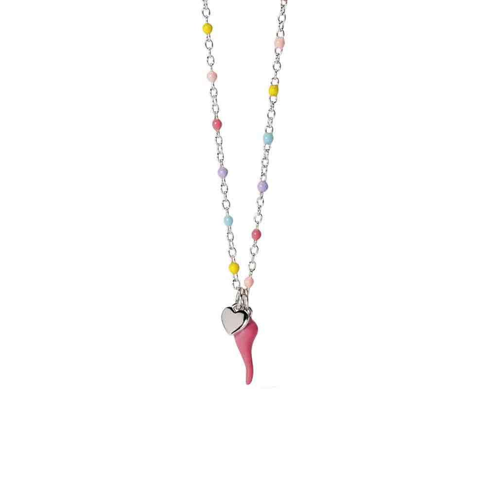 Collana Bambina in argento multicolor con cornetto Mabina Gioielli