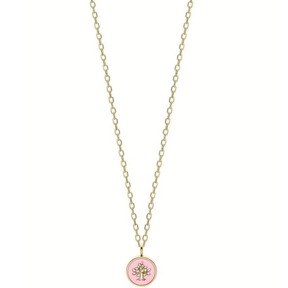 Collana Donna Acciaio Gold Albero della Vita smalto Rosa Liu Jo