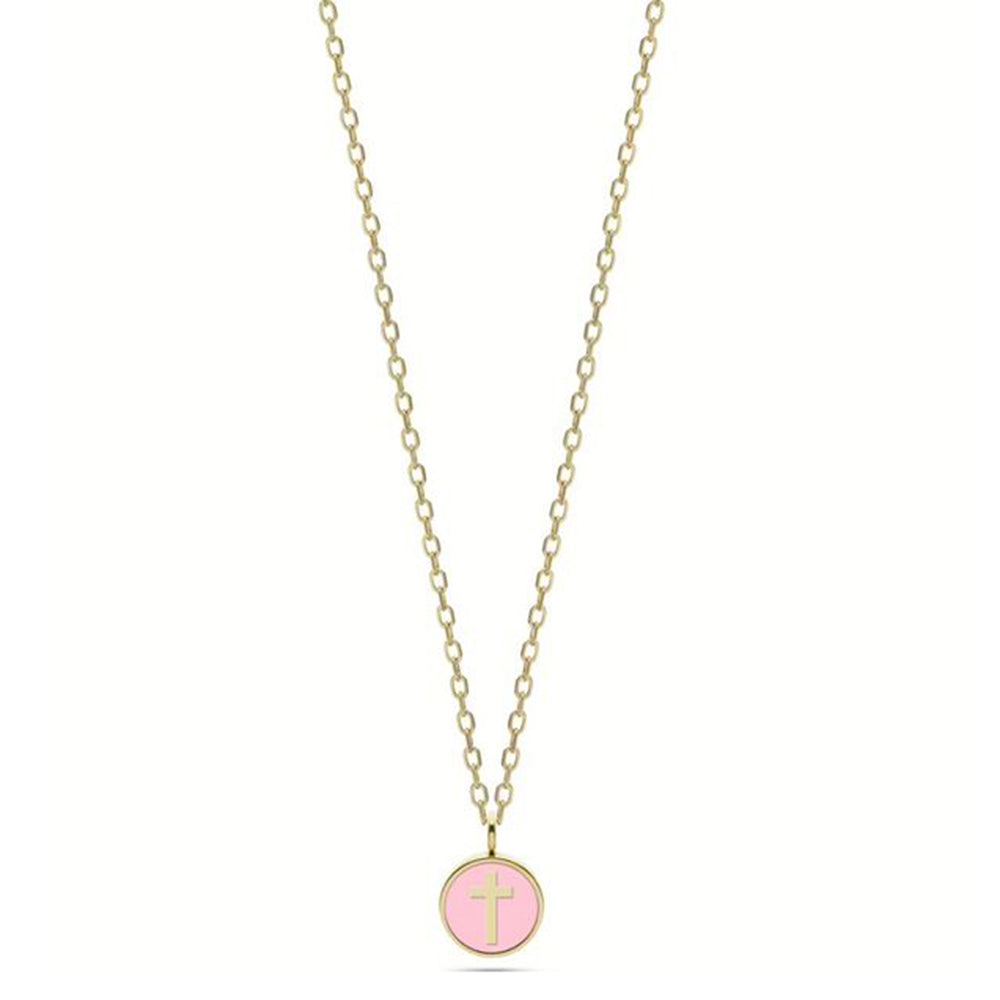 Collana Donna Acciaio Gold Croce smalto Rosa Liu Jo Luxury