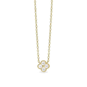 Collana Donna Dorato con ciondolo fiore in zirconi Mabina Gioielli