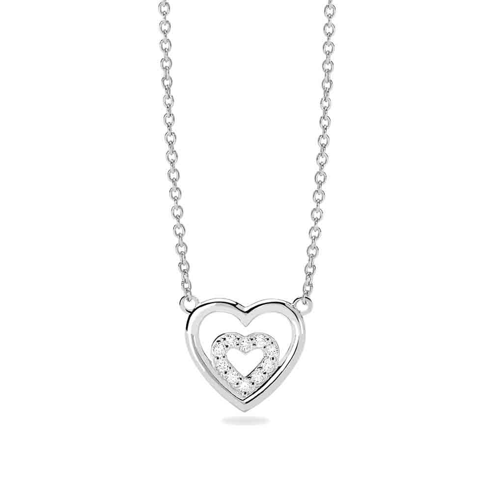 Collana Donna con cuori e diamanti lab-grown Diamond Mabina Gioielli