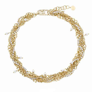 Collana Donna in Acciaio Gold Perle Strass Liu Jo Luxury
