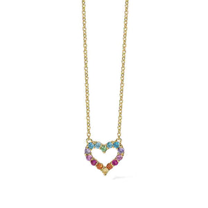 Collana Donna in Argento Gold Cuore Multicolor Mabina Gioielli