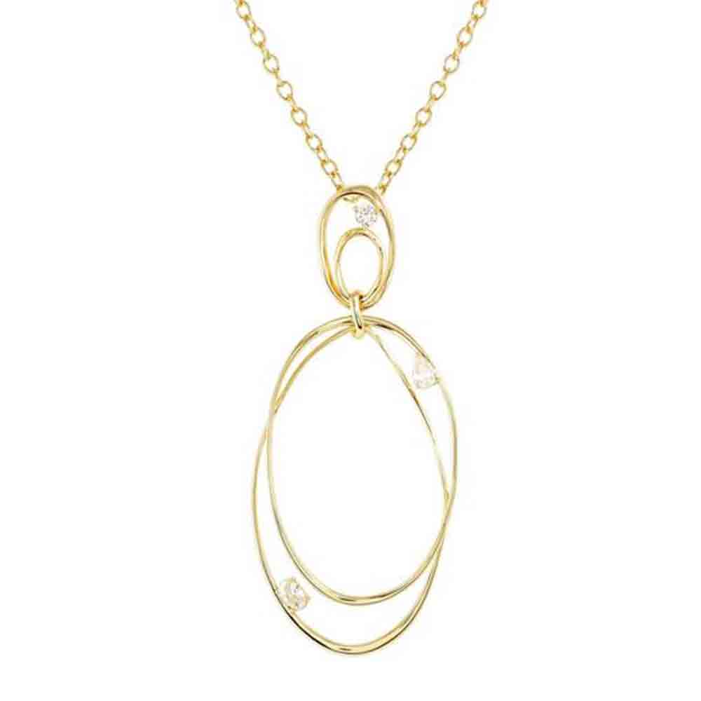 Collana Donna in Argento Lunga My Rebel Art Doppio Ovale Pendente Nomination