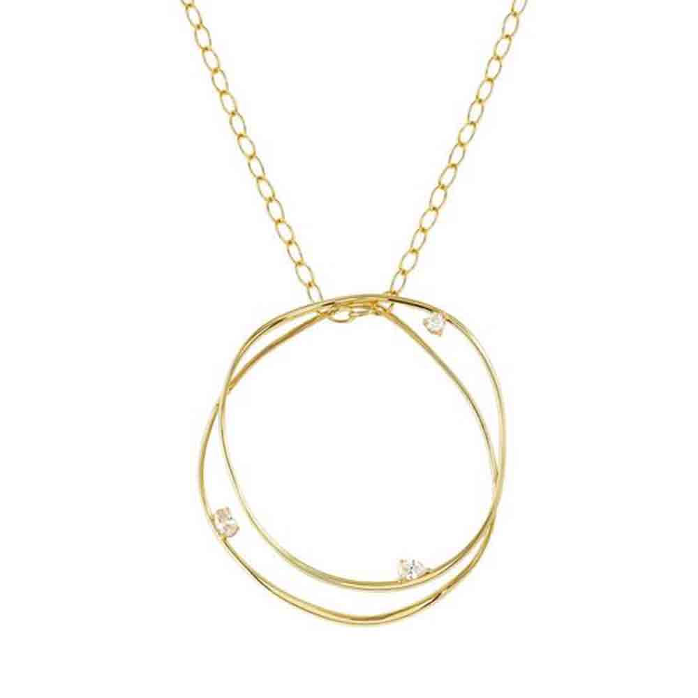 Collana Donna in Argento Lunga My Rebel Art Pendente Cerchio Grande Nomination