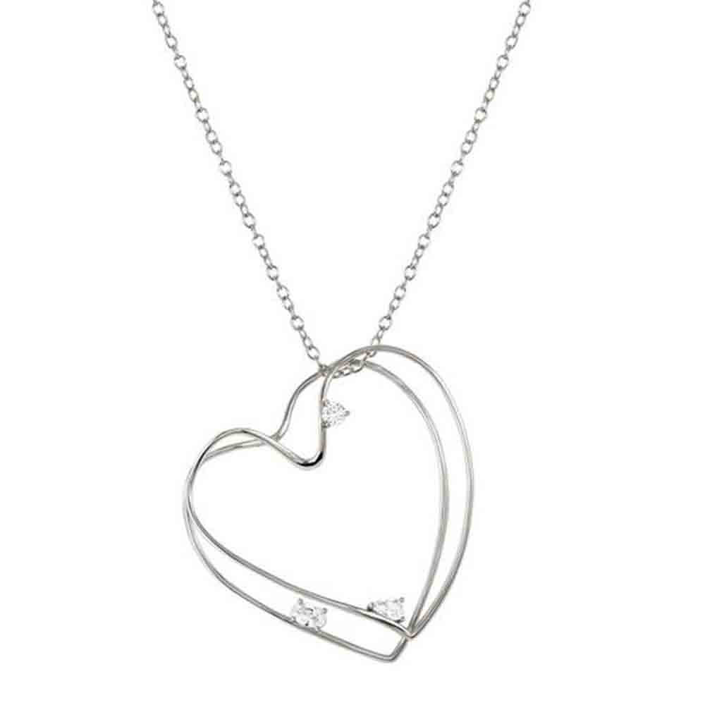 Collana Donna in Argento Lunga My Rebel Art Pendente Cuore Nomination