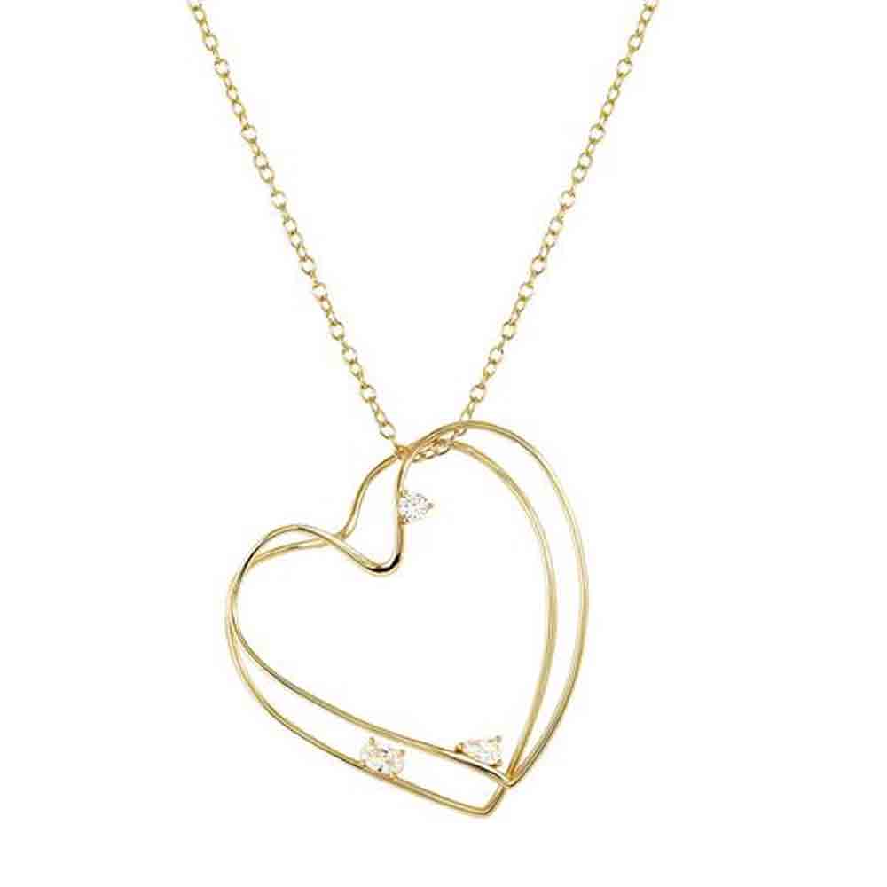 Collana Donna in Argento Lunga My Rebel Art Pendente Cuore Nomination