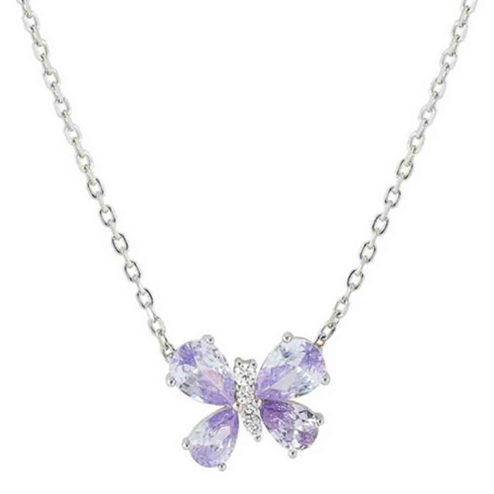 Collana Donna JACK & CO. JCN0607 Argento 925% Farfalla Swarovski Pietre Viola eB