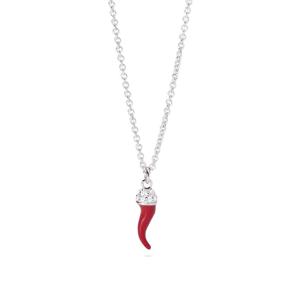 Collana Donna in Argento con ciondolo cornetto Mabina Gioielli