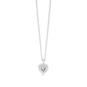 Collana Donna in argento con acquamarina sintetica e zirconi Mabina Gioielli