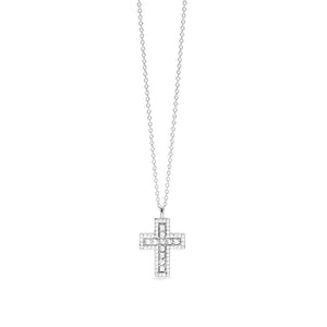 Collana Donna in argento con croce in zirconi Mabina Gioielli
