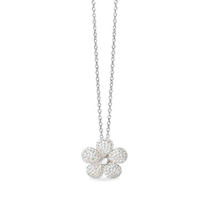 Collana Donna in argento con fiore in zirconi Mabina Gioielli