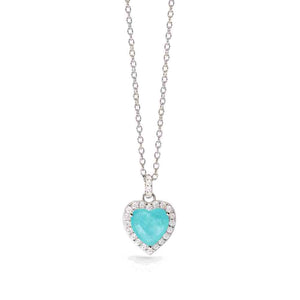 Collana Donna in argento con glass azzurro Mabina Gioielli