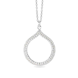 Collana Donna in argento con pendete goccia in zirconi Mabina Gioielli