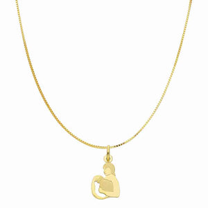 Collana Unisex Zodiaco in Oro Giallo con Veneziana Acquario