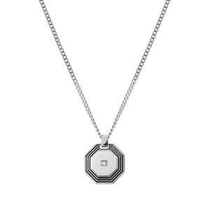Collana Uomo Acciaio Strong Diamantino Nero Nomination
