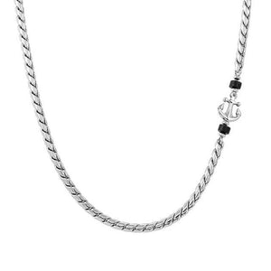 Collana Uomo Atlante Stones Edition in Acciaio Ancora Agata Nera Nomination