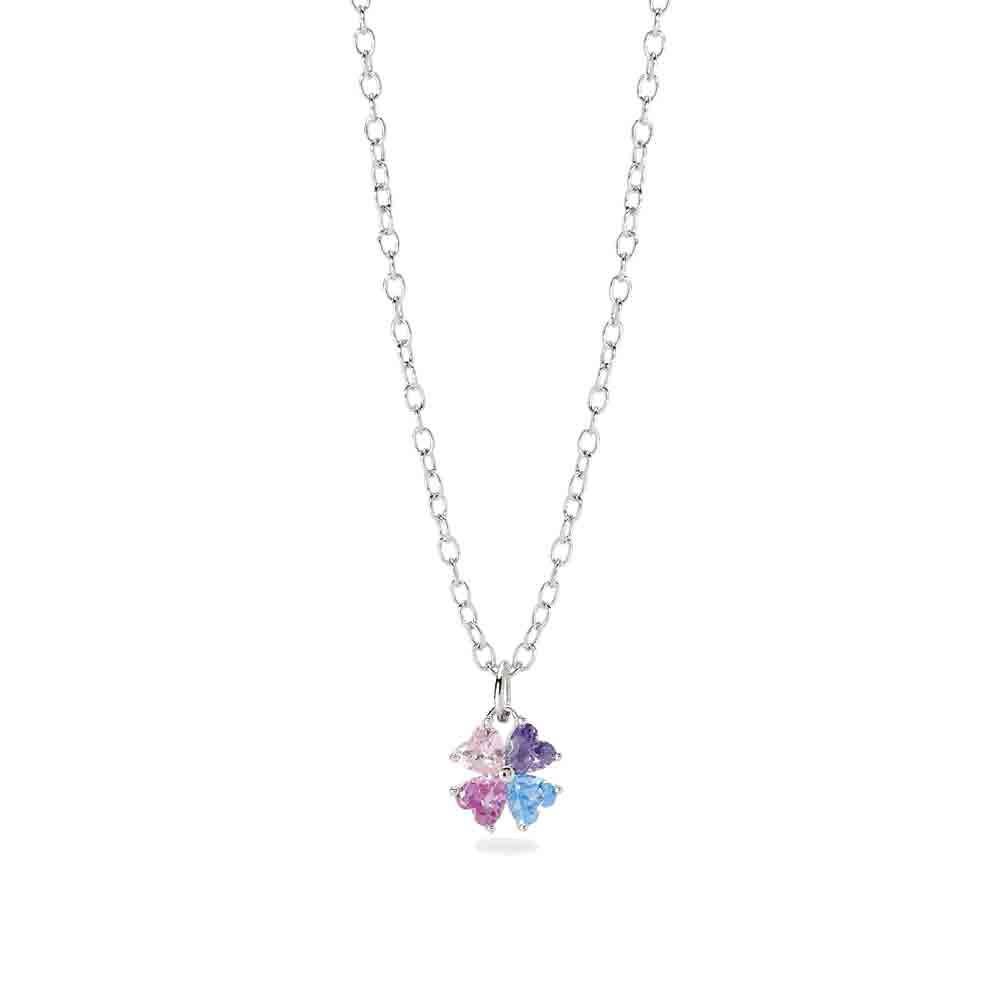 Collana bambina multicolor con quadrifoglio Mabina Gioielli