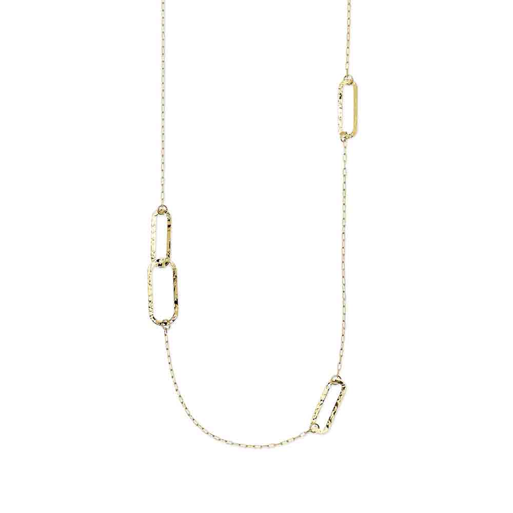 Collana dorata con maglie allungate martellate Style 83 851138 Kidult
