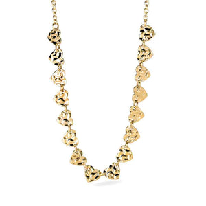 Collana dorata cuori effetto martellato Style 03 851007 Kidult