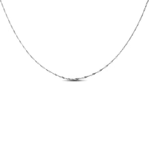 Collana in Oro Bianco Maglia Singapore