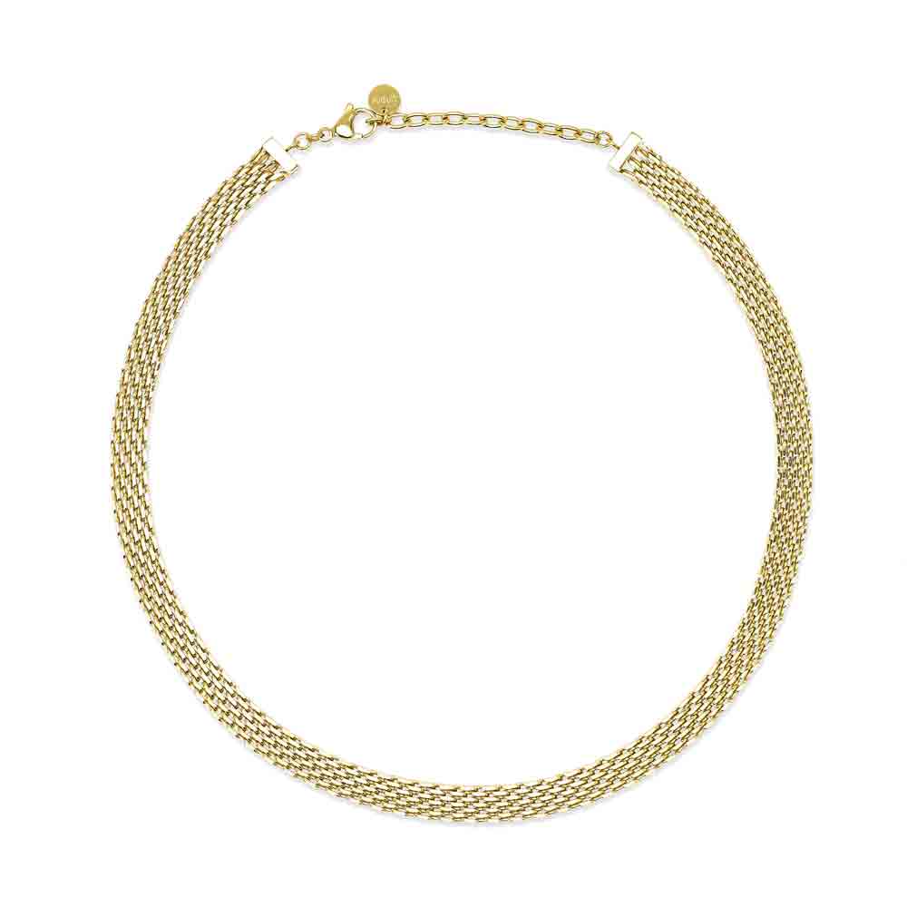 Collana regolabile dorato con catena mesh Style 72 851142 Kidult