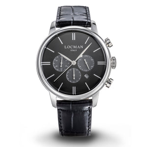 Cronografo Uomo 1960 in Acciaio Nero Locman - 0254A01A00BKGYPK