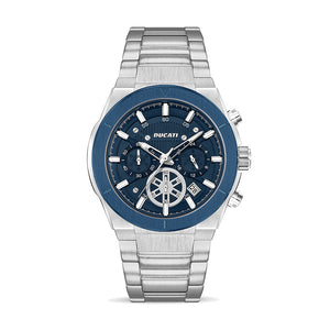 Cronografo Uomo Acciaio Ducati Corse Silver Blu Locman